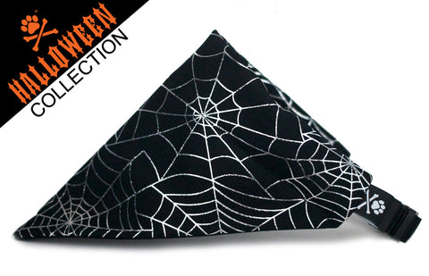 Wicked Web Silver Bandana (Nylon Collar Not Included)