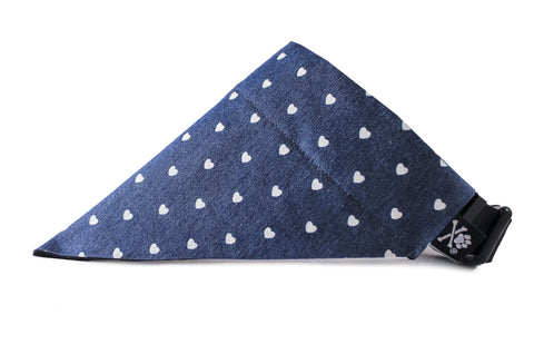 Heart Denim Bandana (Nylon Collar Not Included) - L