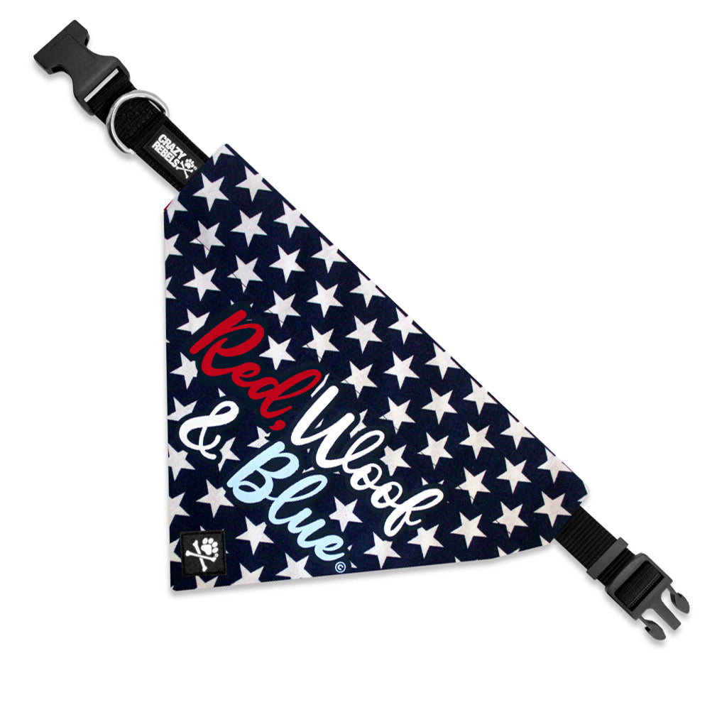 Red, Woof and Blue Bandana (Nylon Collar Not Included) - L