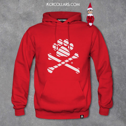 Limited Edition Candy Cane Paw Print Unisex Hoodie