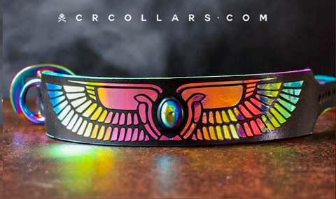 WINGED SCARAB Kustom Collar, 12” - 14”