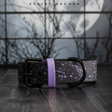 Haunted Splatter Kyon Collar + Leash (Pastel Purple)