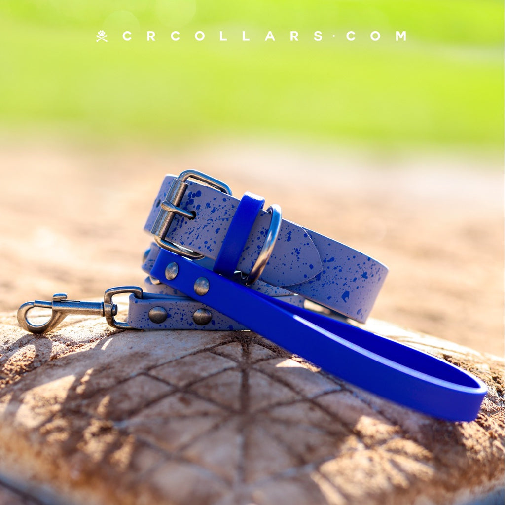 Dodgers Splatter Kyon Collar + Leash