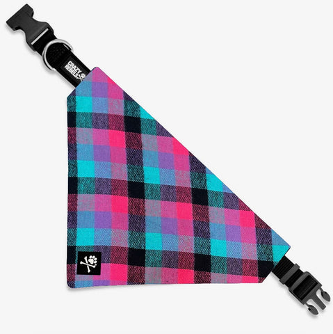 Pop Plaid Bandana (Nylon Collar Not Included)
