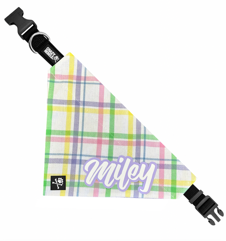 Easter Plaid CUSTOM NAME Bandana (Nylon Collar Not Included)