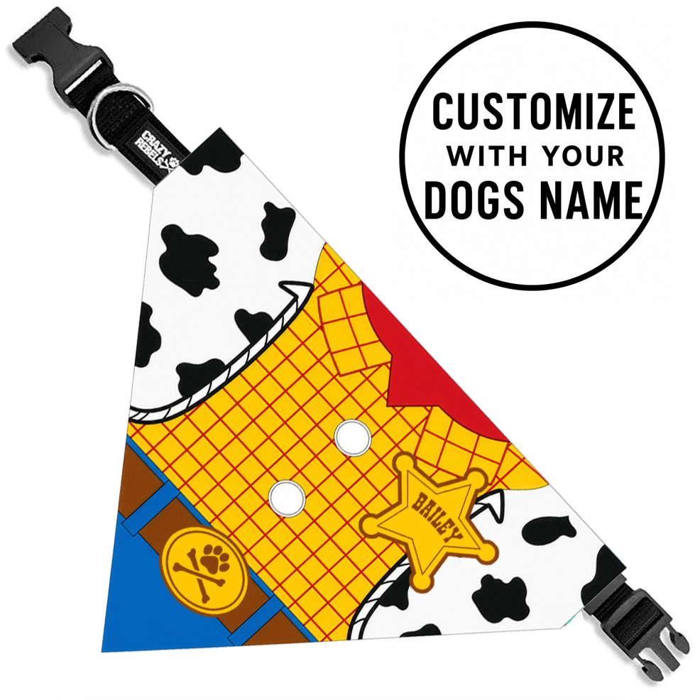 Sheriff of CR CUSTOM NAME Bandana (Nylon Collar Not Included)