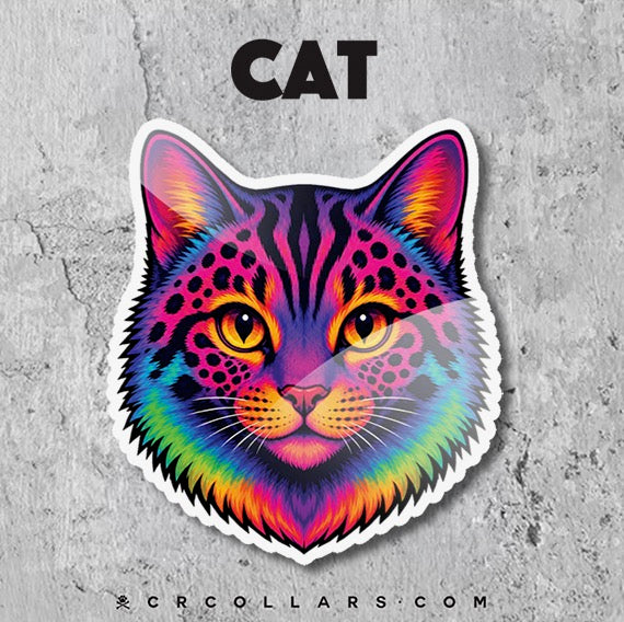 Neon 90s Breed Love Sticker - Cat