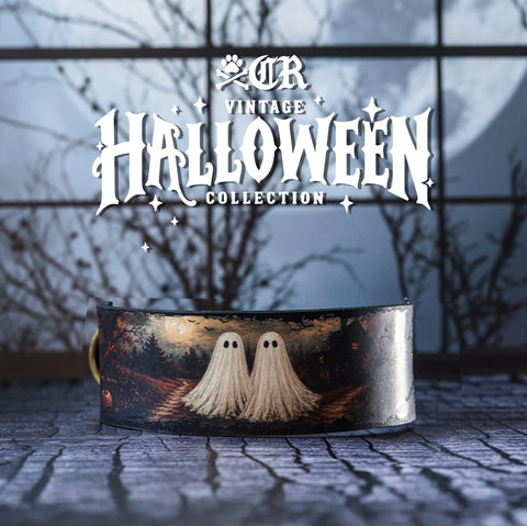 Vintage Ghosts Kustom Collar, 10"- 12"