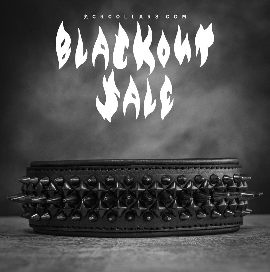 Blackout Spiked Coachella Collar, 18”-20”