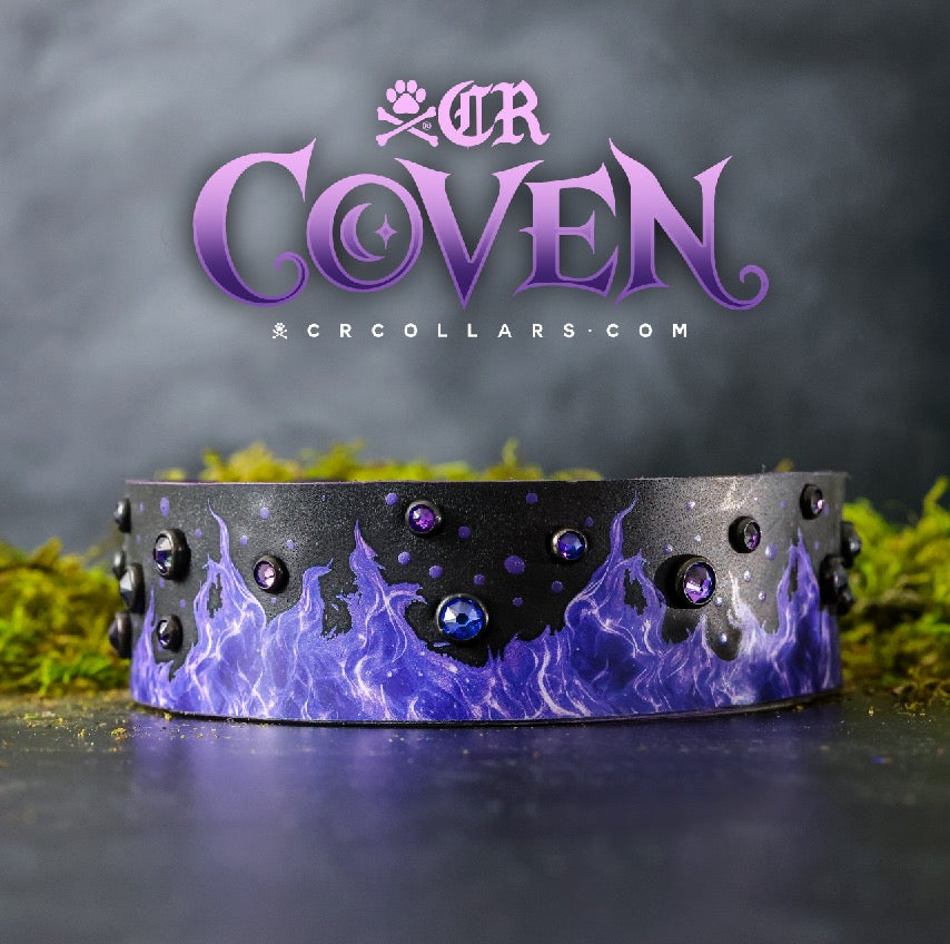Purple Flame Pyro Collar, 13" - 15"
