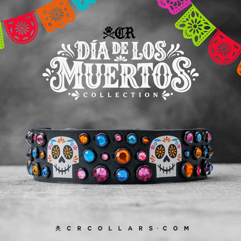 Sugar Skull Embrz Collar, 14" - 17"