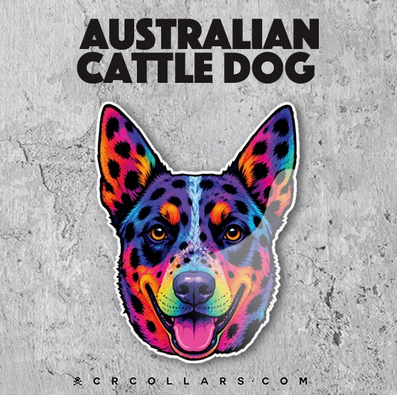 Neon 90s Breed Love Sticker - Dogs