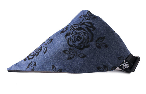 Velvet Rose Denim Bandana (Nylon Collar Not Included) - XL