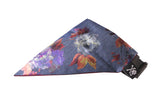 Metallic Floral Denim Bandana (Nylon Collar Not Included) - L