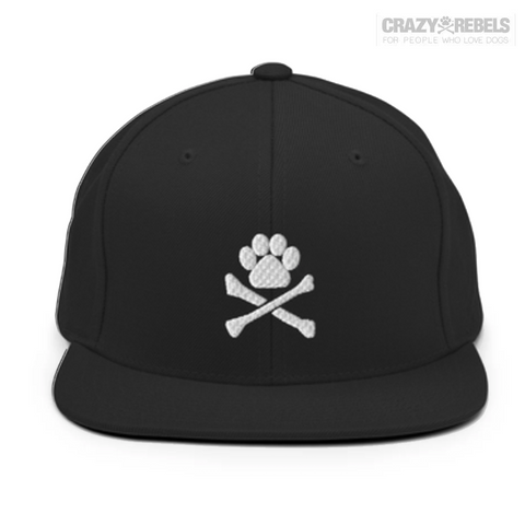 Paw Print Snapback Hat (Black)