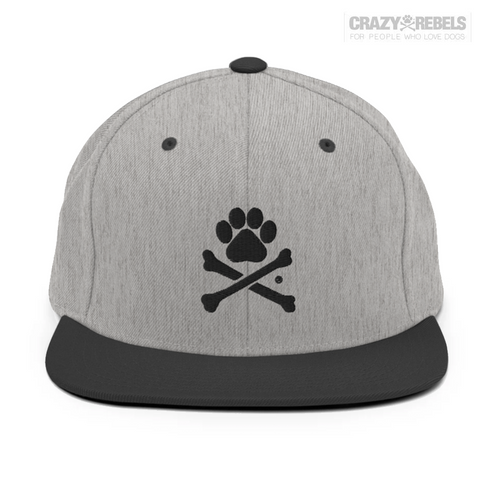 Paw Print Snapback Hat (Grey)