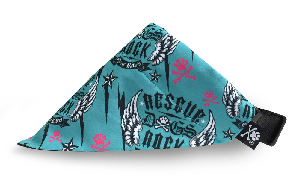 Rescue Dogs Rock Bandana (Nylon Collar Not Included) - XS