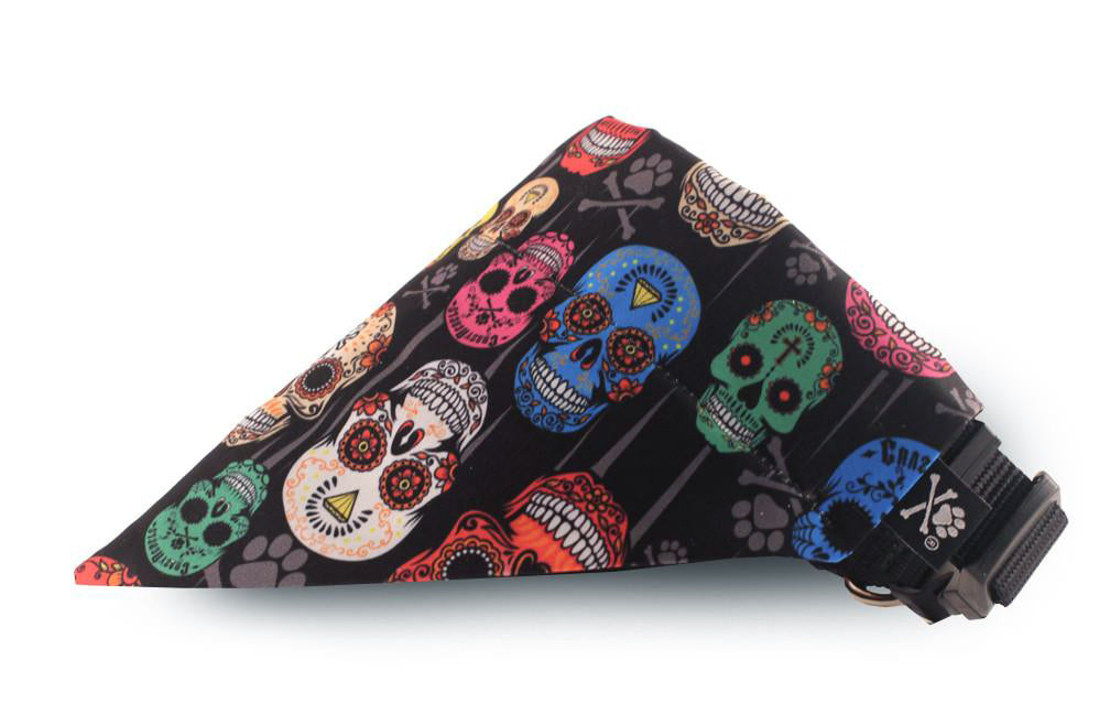 Sugar Skull Bandana (Nylon Collar Not Included)