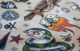 Vintage Tattoo Bandana (Nylon Collar Not Included)